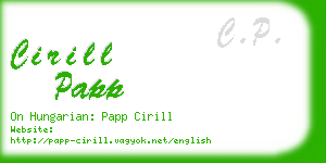 cirill papp business card